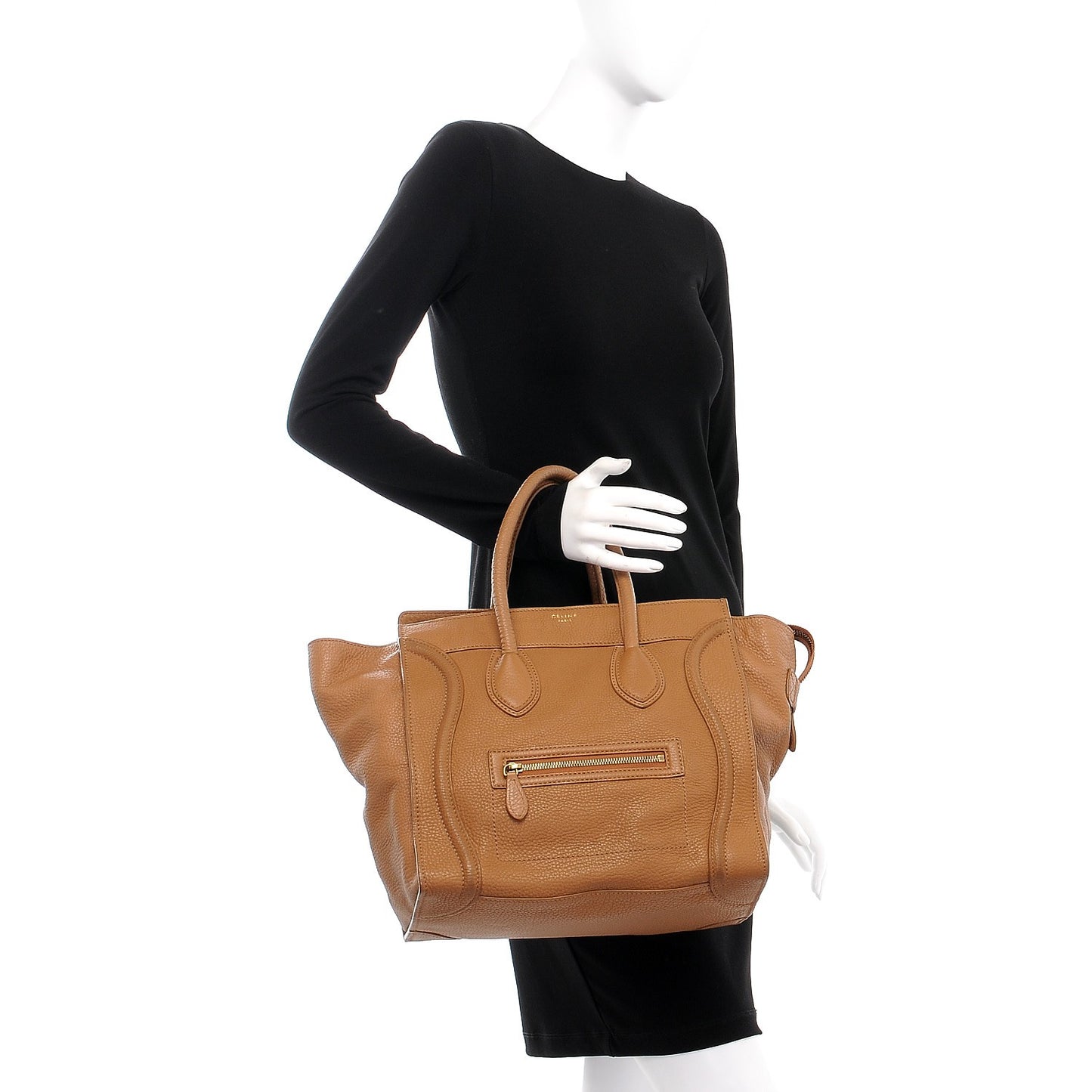Pebbled Calfskin Mini Luggage Camel