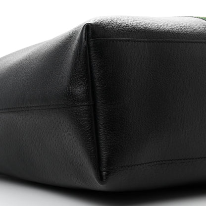 Gucci Textured Calfskin Web Medium Ophidia Shopping Tote Black 9 of 11