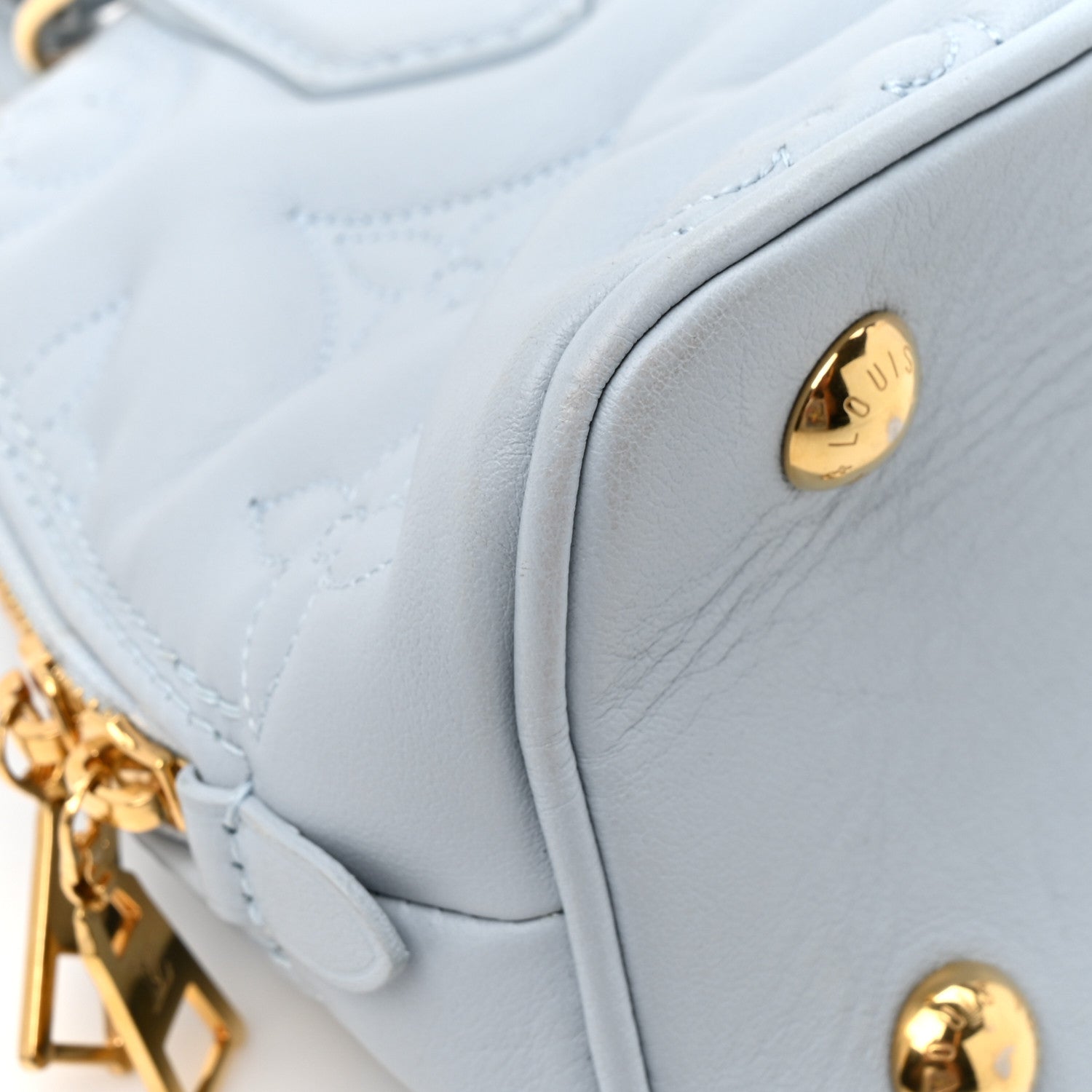 Louis Vuitton Calfskin Bubblegram Alma BB Ice Blue 10 of 10