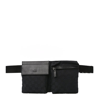 Gucci GG Monogram Double Pocket Belt Bag Black 1 of 4