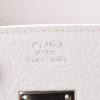 Hermes Taurillon Clemence Birkin 35 White 17 of 33