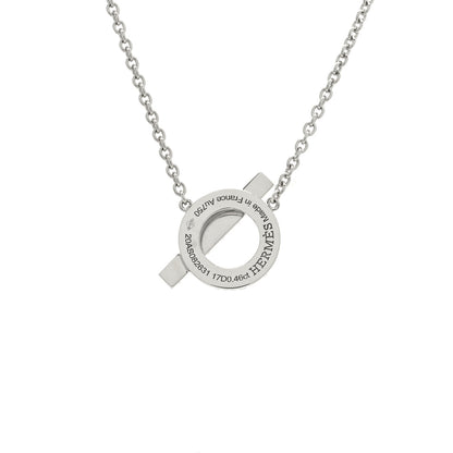 Hermes 18K White Gold Diamond Finesse Pendant Necklace 5 of 6