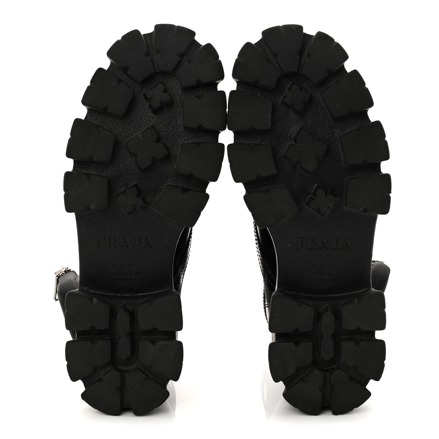 Prada Spazzolato Rois Re-Nylon Metal Triangle Logo Monolith Pouch Pocket 55mm Boots 39.5 Black 6 of 10