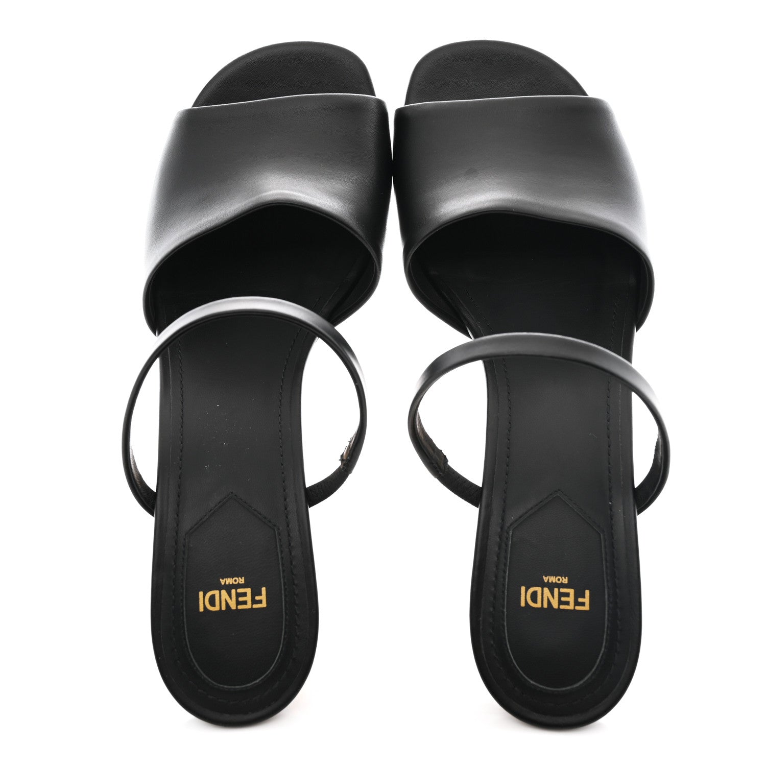 Fendi Calfskin Fendi First Mule Sandals 39 Black 2 of 9