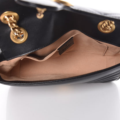 Gucci Calfskin Matelasse Mini GG Marmont Shoulder Bag Black 7 of 12