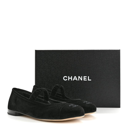 Chanel Velvet Mary Jane Flats 39 Black 10 of 10