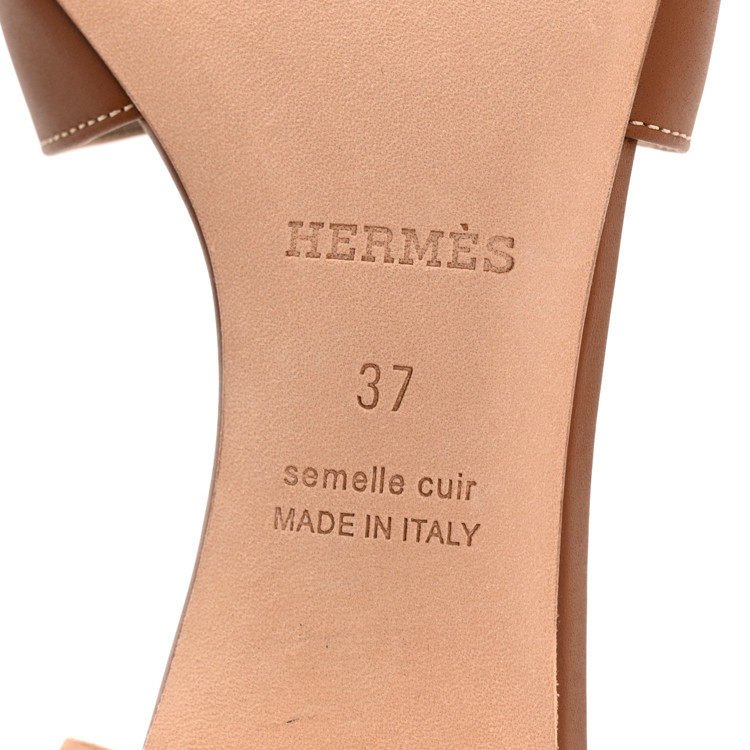 Hermes Calfskin Oasis Sandals 37 Gold 7 of 10