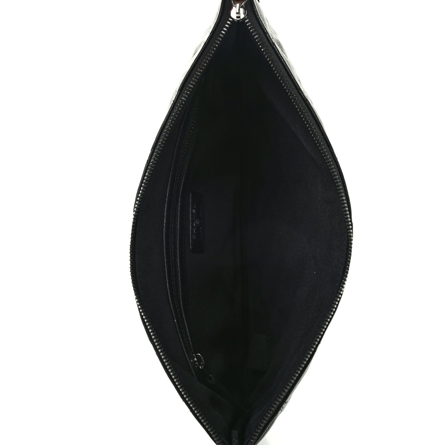 Crumpled Calfskin Quilted Medium Cosmetic Case So Black