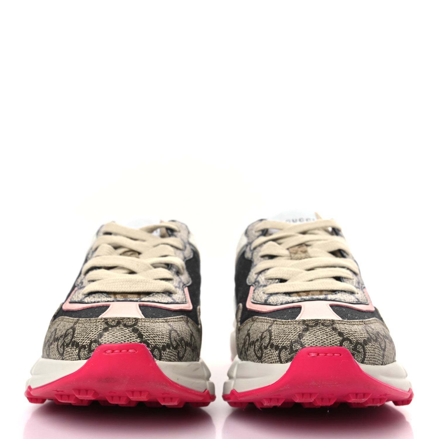Gucci GG Supreme Monogram Mix Monogram Womens Rhyton Sneakers 36.5 London Blue Beige Pale Pink 2 of 8