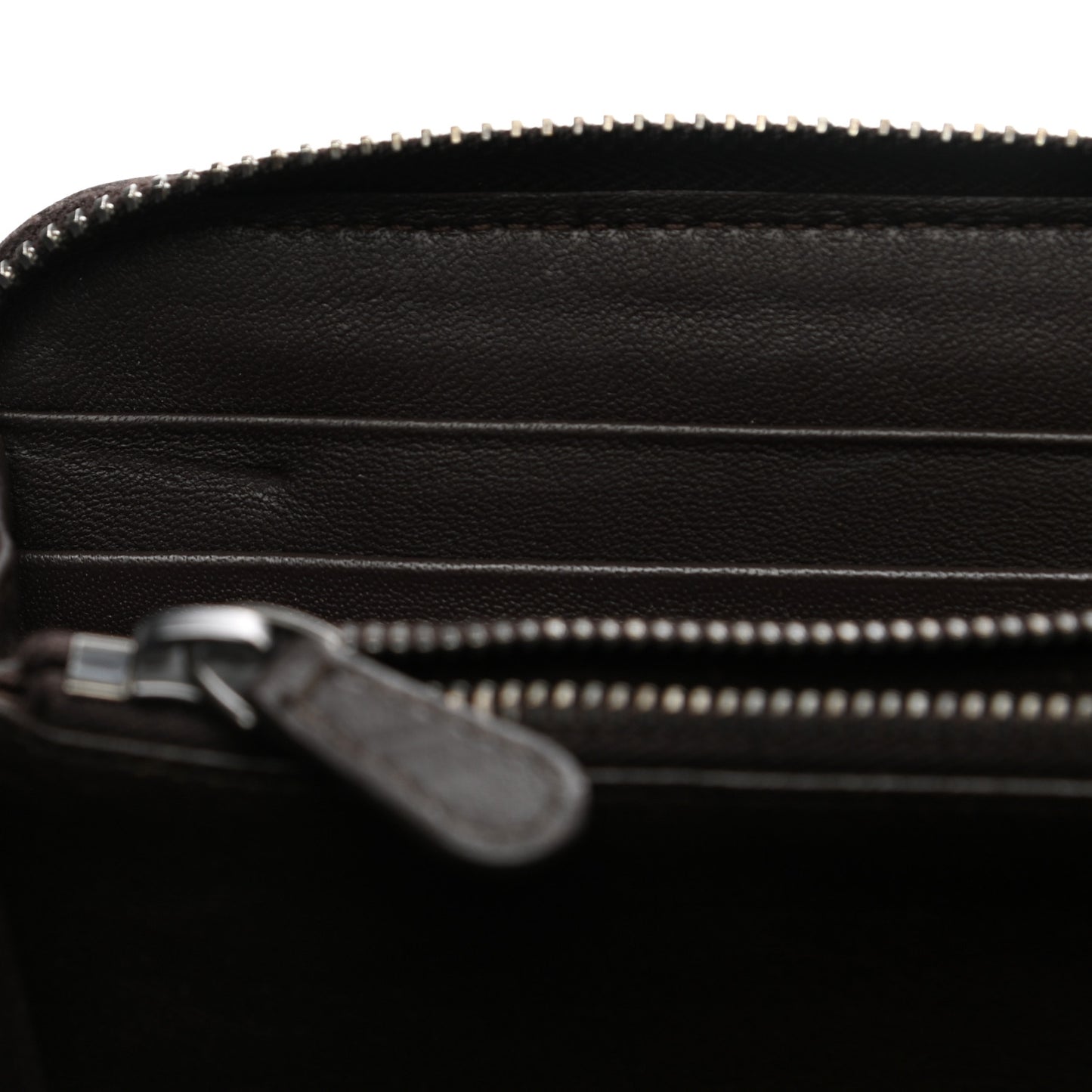 Goatskin Intrecciato Zip Around Wallet Brown