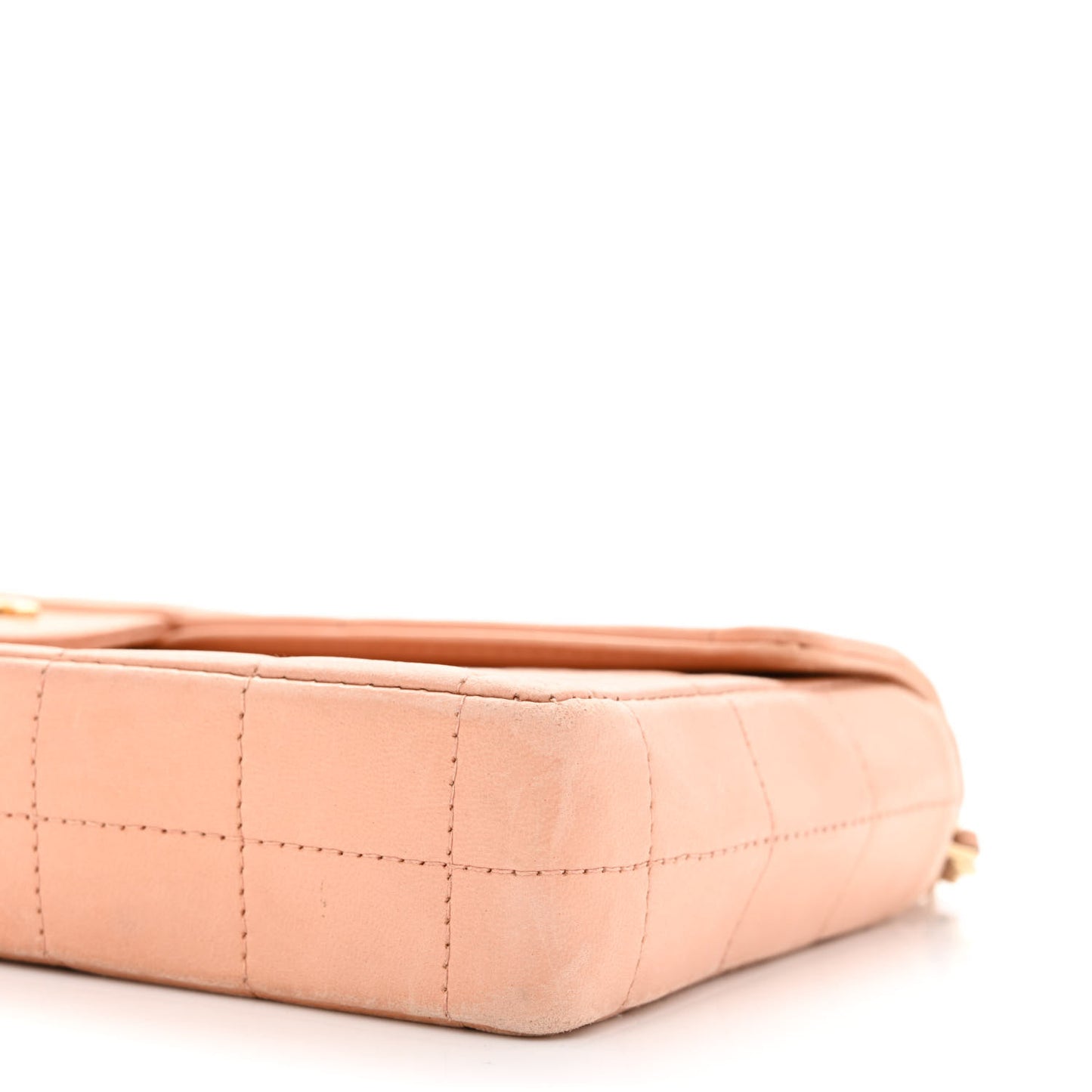 Lambskin East West Chocolate Bar Flap Beige