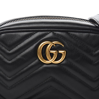 Gucci Calfskin Matelasse Mini GG Marmont Chain Shoulder Bag Black 9 of 9