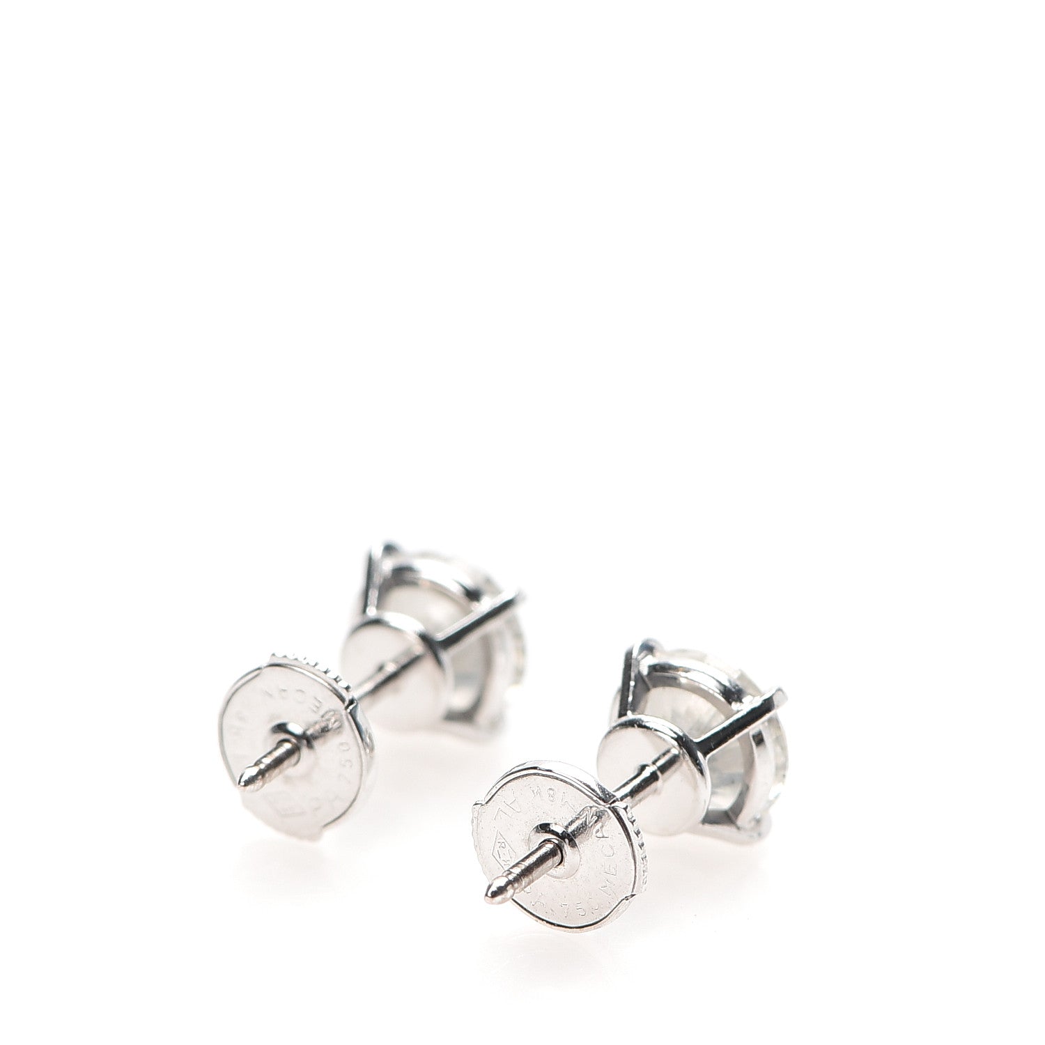 Cartier 18K White Gold Diamond 2.20ctw Solitaire Earrings 3 of 8