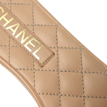 Chanel Lambskin Quilted CC Turnlock Sandals 39 Beige 12 of 14