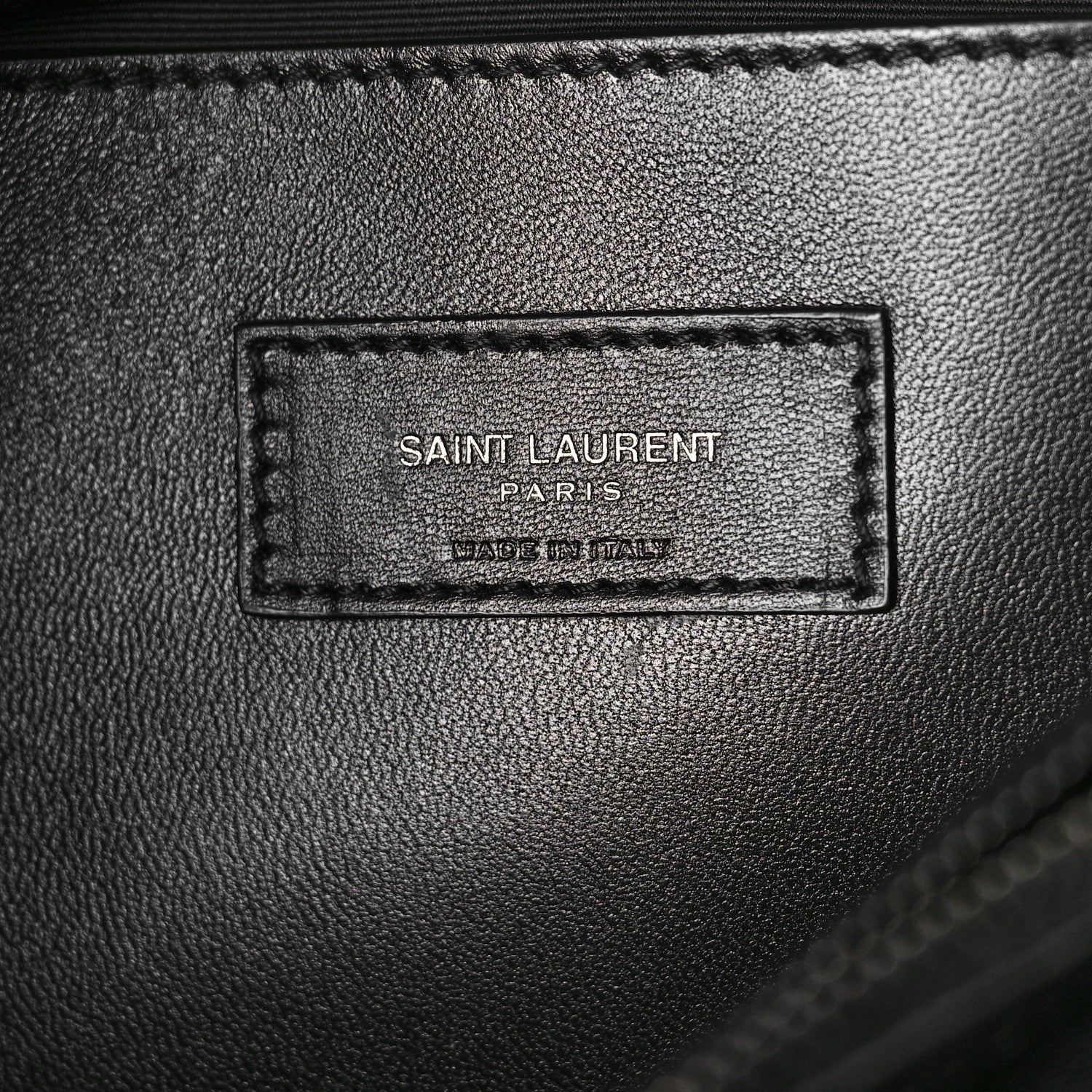 Saint Laurent Calfskin Crocodile Embossed Medium West Hollywood Monogram Fold-Over Black 6 of 8