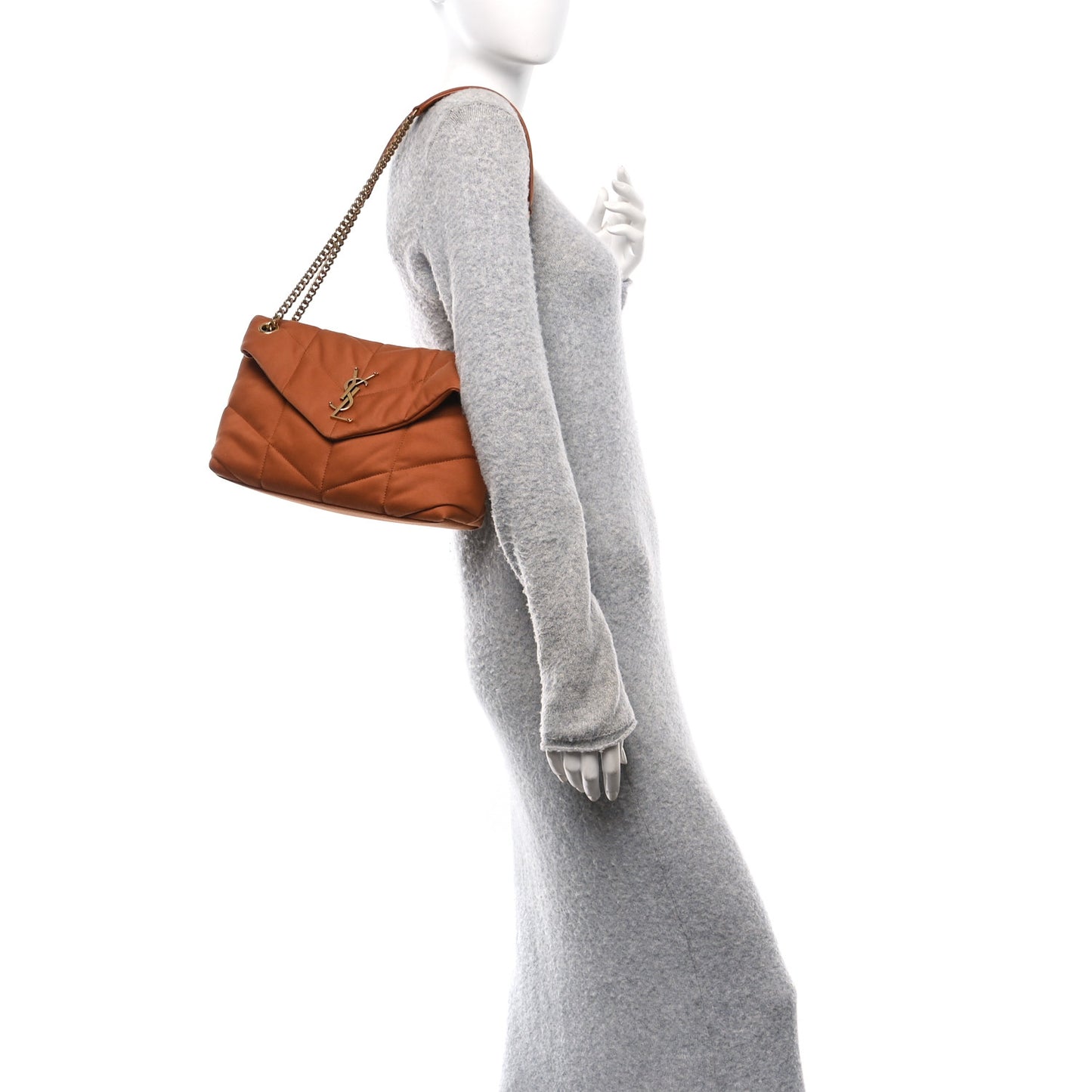 Canvas Quilted Small Loulou Puffer Monogram Chain Satchel Hot Rust