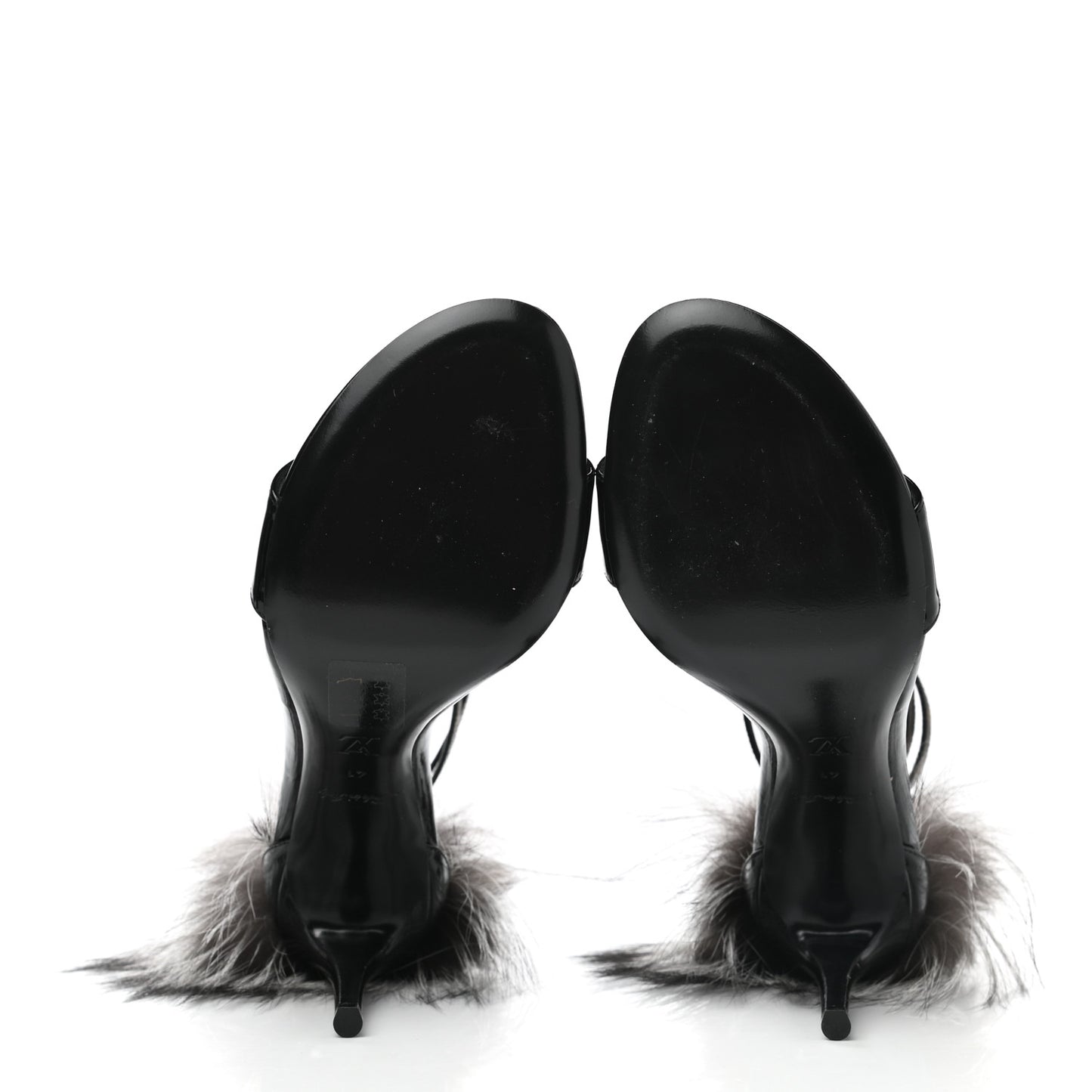 Patent Monogram Call Back Sandals 41 Black