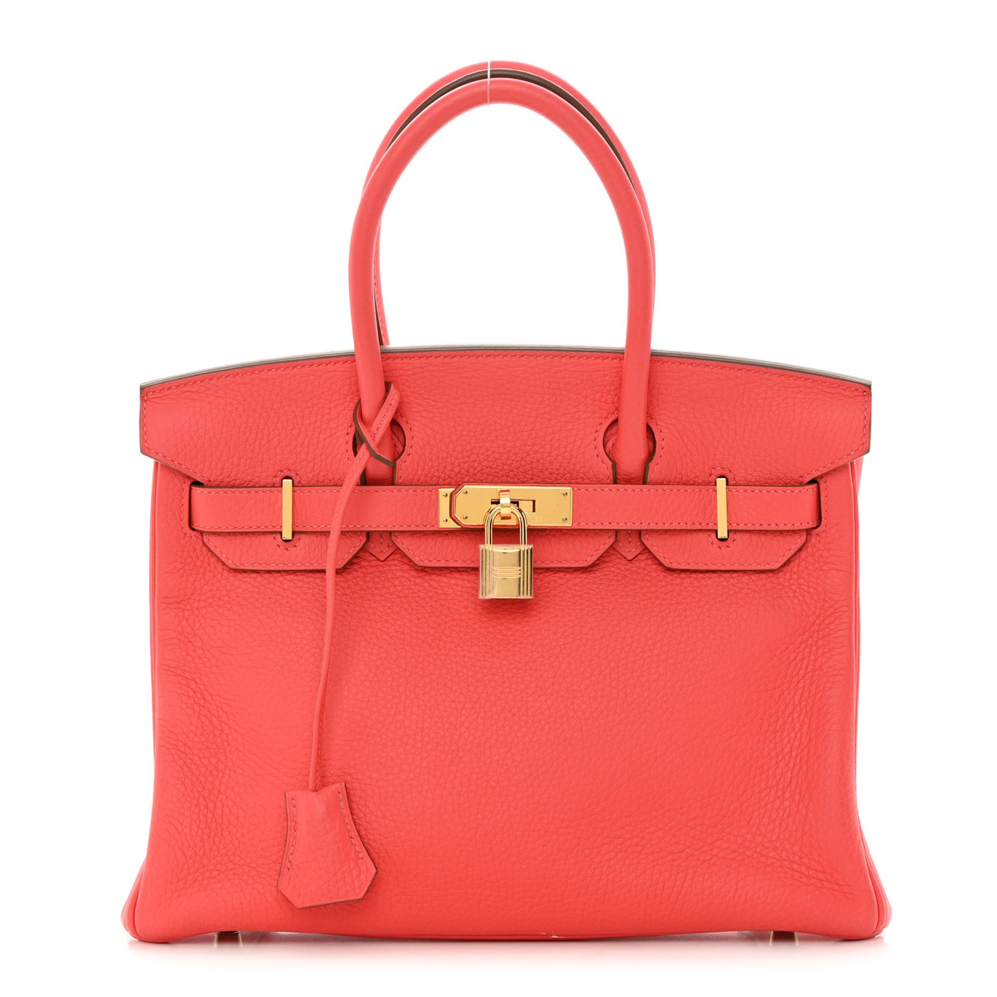 Taurillon Clemence Birkin 30 Rouge Pivoine