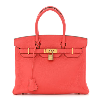 Hermes Taurillon Clemence Birkin 30 Rouge Pivoine 1 of 15