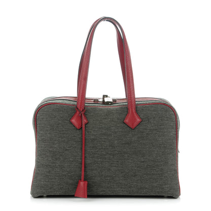 Hermes Toile Taurillon Clemence Victoria II 35 Rouge H 1 of 11