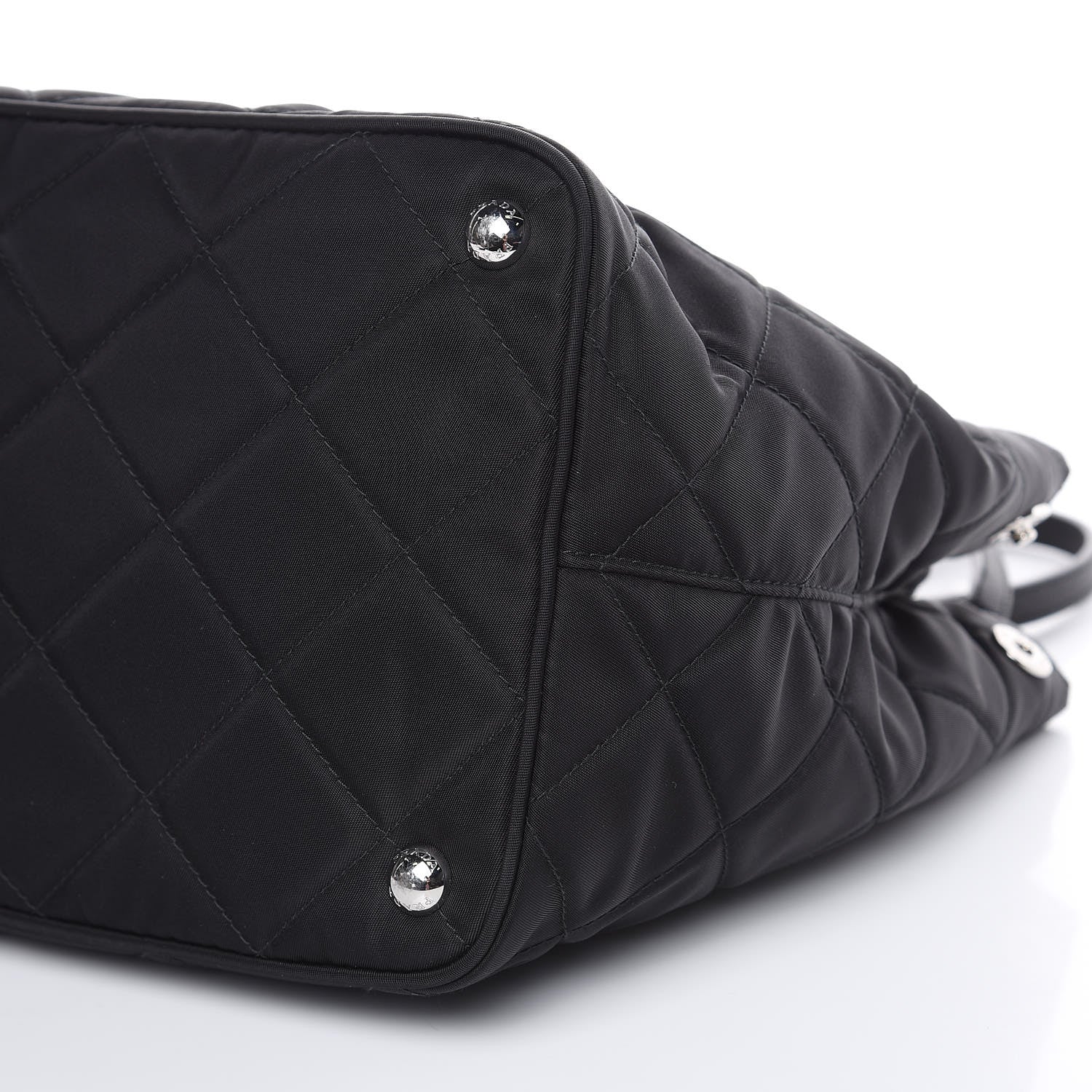Prada Nylon Tessuto Impuntu Quilted Shoulder Bag Black 9 of 9