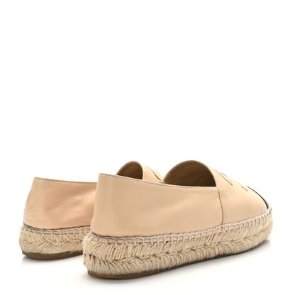 Chanel Lambskin CC Espadrilles 36 Beige Black 4 of 8