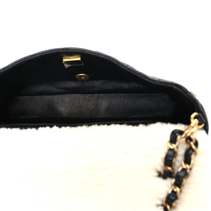 Chanel Lambskin Shearling Large CC Flap Bag Black White 5 of 11
