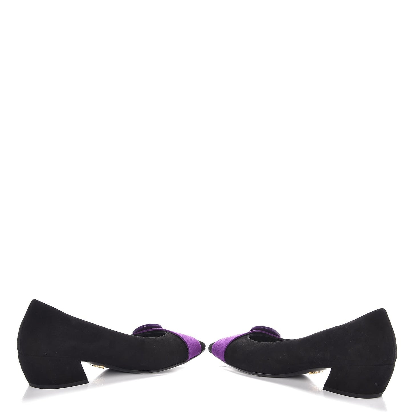 Suede Button Flats 37.5 Black Petunia