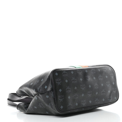 MCM Visetos Striped Munich Lion Tote Black 4 of 16