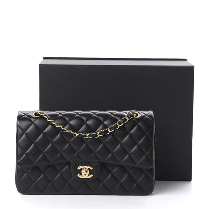 Chanel Lambskin Quilted Medium Double Flap Black 12 of 12