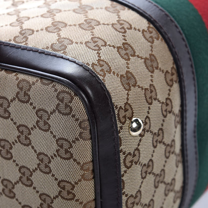 Gucci Monogram Vintage Web Medium Boston Dark Brown 12 of 13