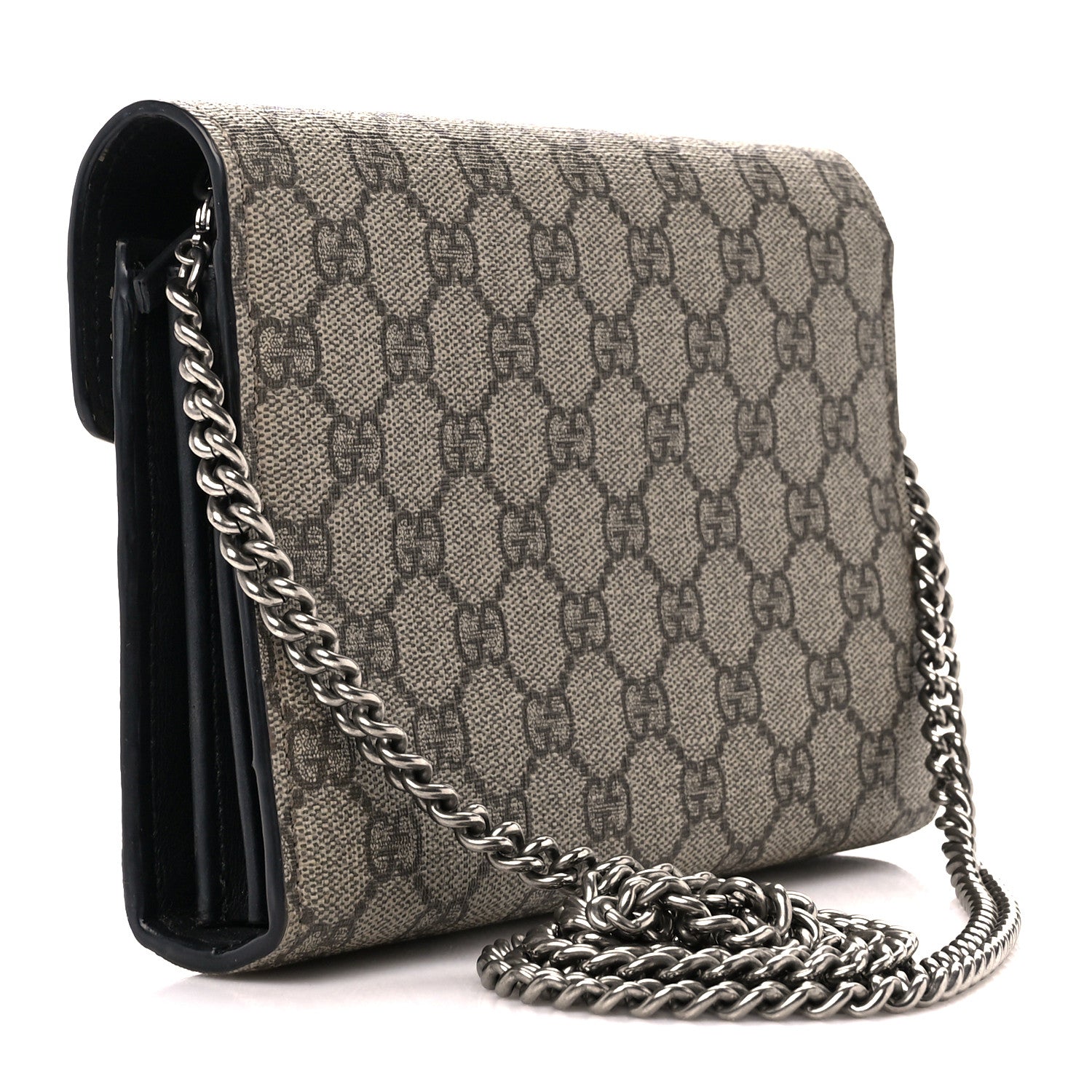 Gucci GG Supreme Monogram Mini Dionysus Chain Wallet Beige Black 3 of 14