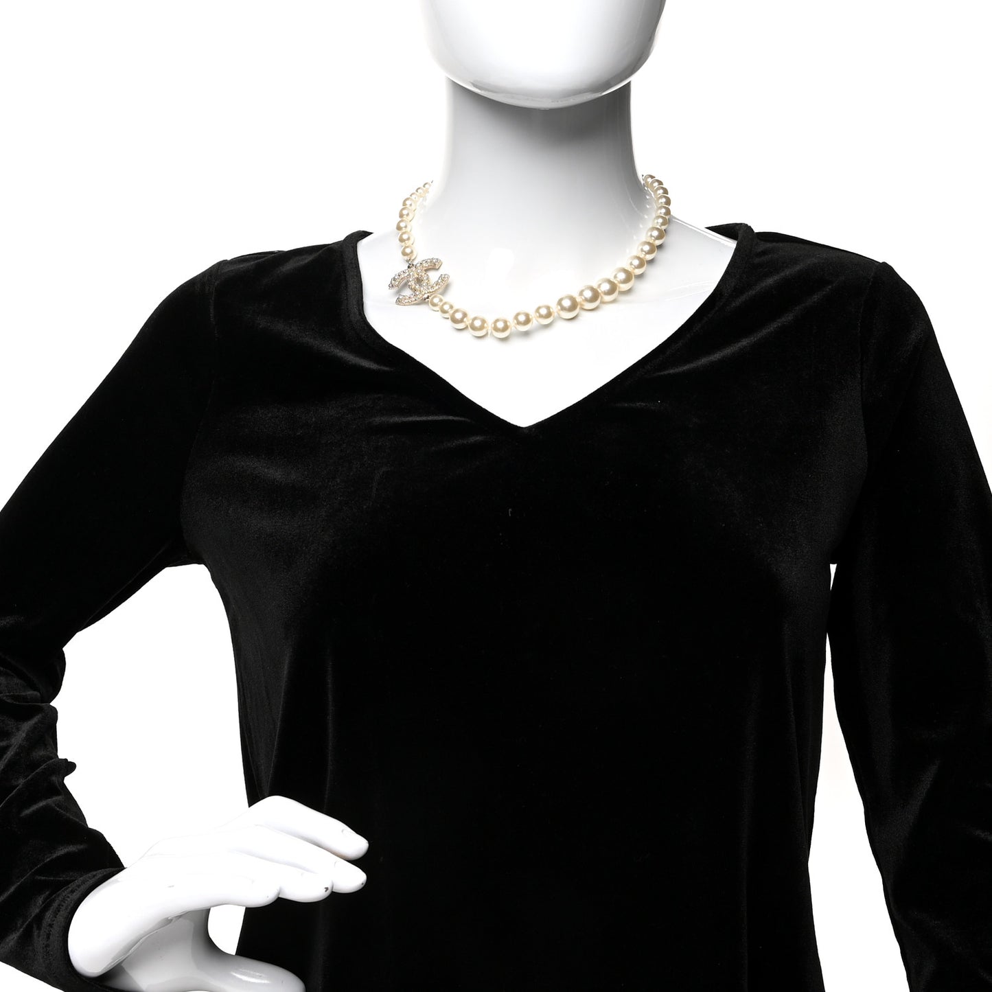 Pearl CC 100th Anniversary Necklace Light Gold