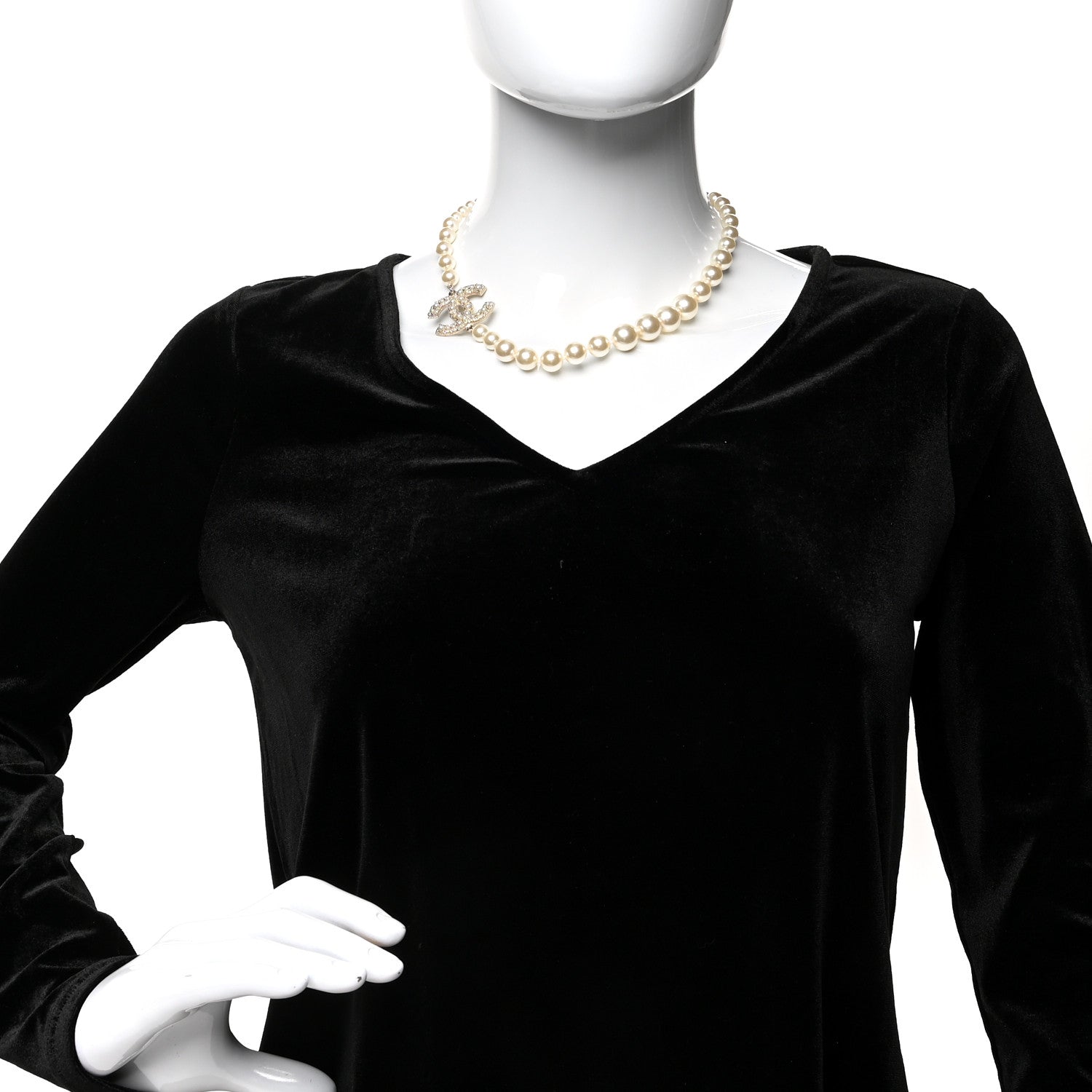Chanel Pearl CC 100th Anniversary Necklace Light Gold 2 of 5