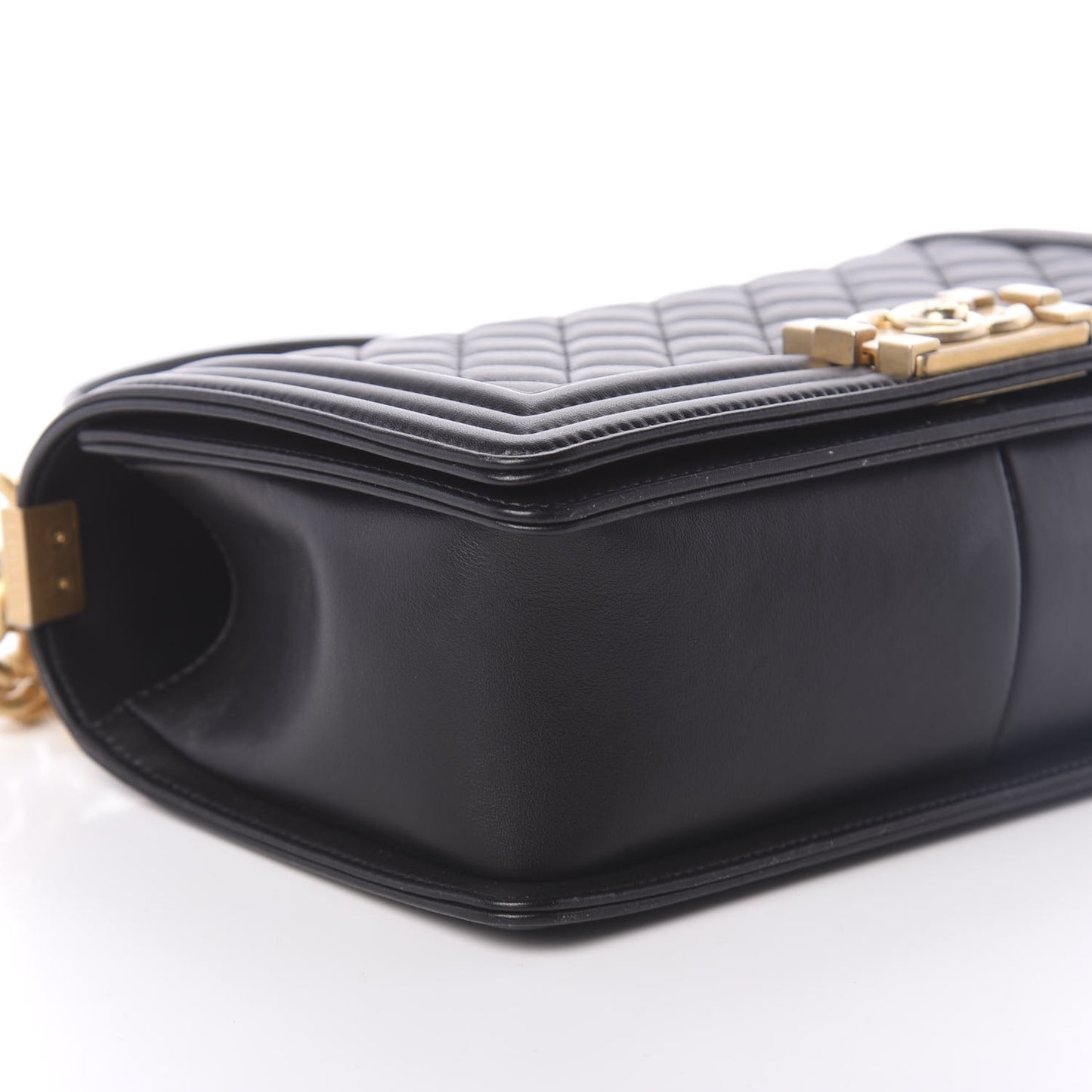 Calfskin Quilted Medium Boy Flap Black