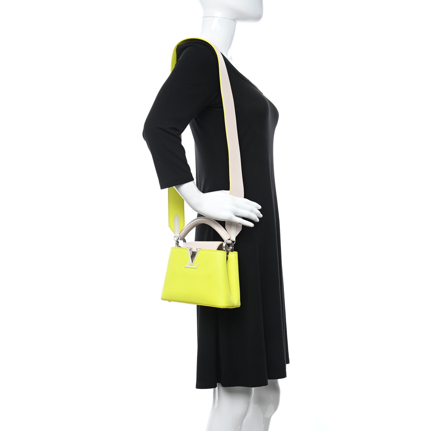 Louis Vuitton Taurillon Mini Capucines Yellow Beige 2 of 9
