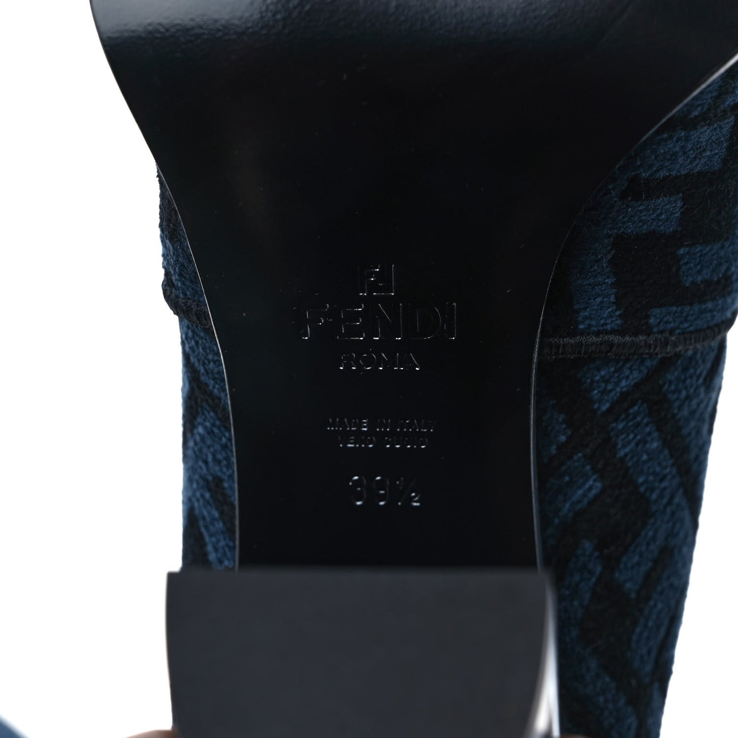 Chenille Jacquard FF 110mm Knee Boots 39.5 Black Blue