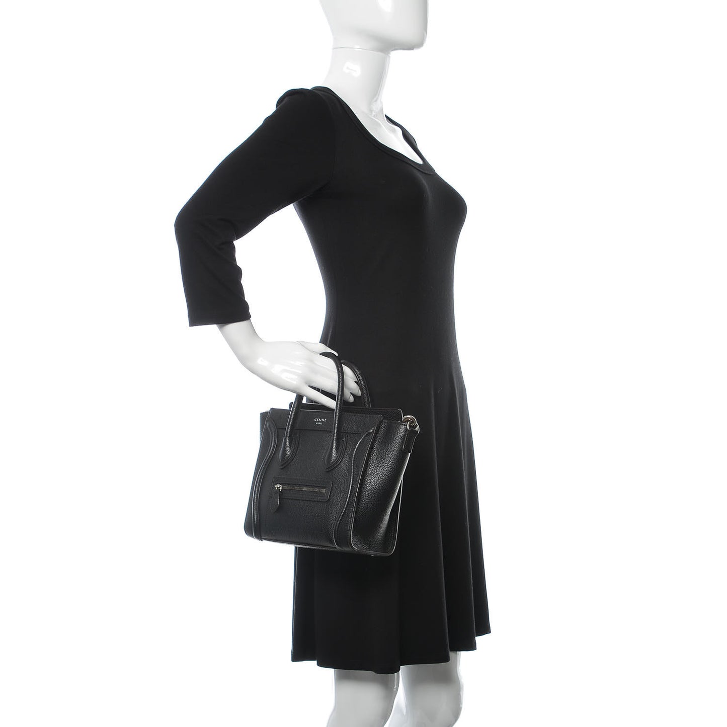 Drummed Calfskin Nano Luggage Black
