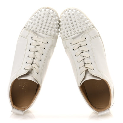 Christian Louboutin Calfskin Mens Louis Junior Spikes Flat Sneakers 43 White 2 of 9