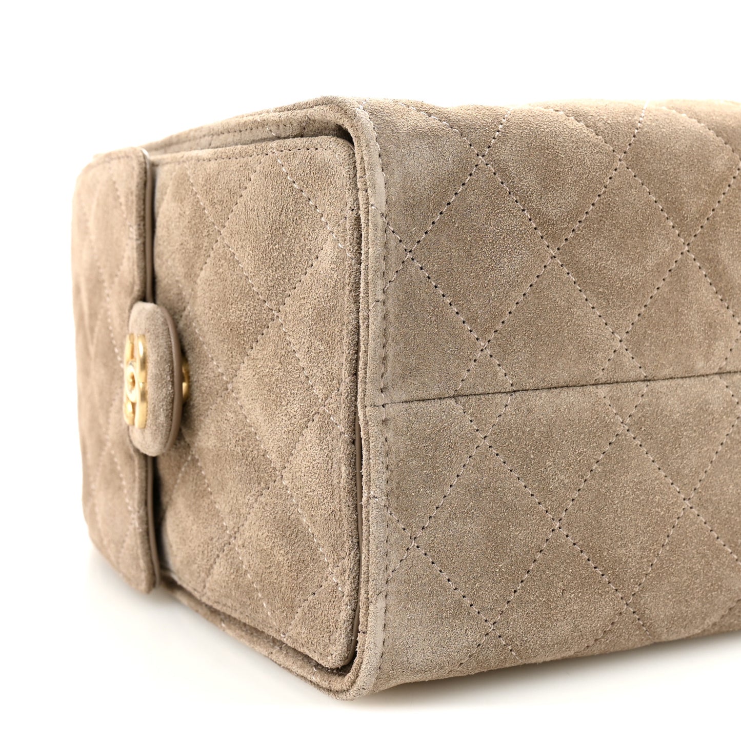 Suede Quilted Small Chanel 25 Handbag Dark Grey