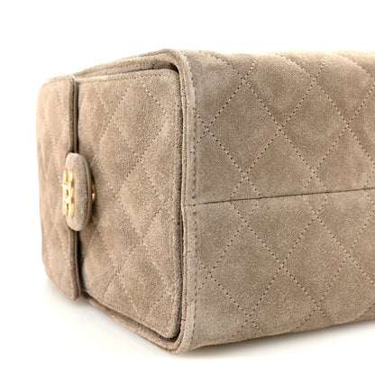 Chanel Suede Quilted Small Chanel 25 Handbag Dark Grey 9 of 11