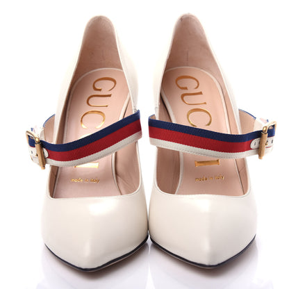 Gucci Malaga Kid Sylvie High Heel Pumps 37 White 5 of 12