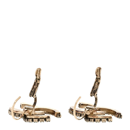 Chanel Crystal CC Drop Earrings Gold 3 of 4