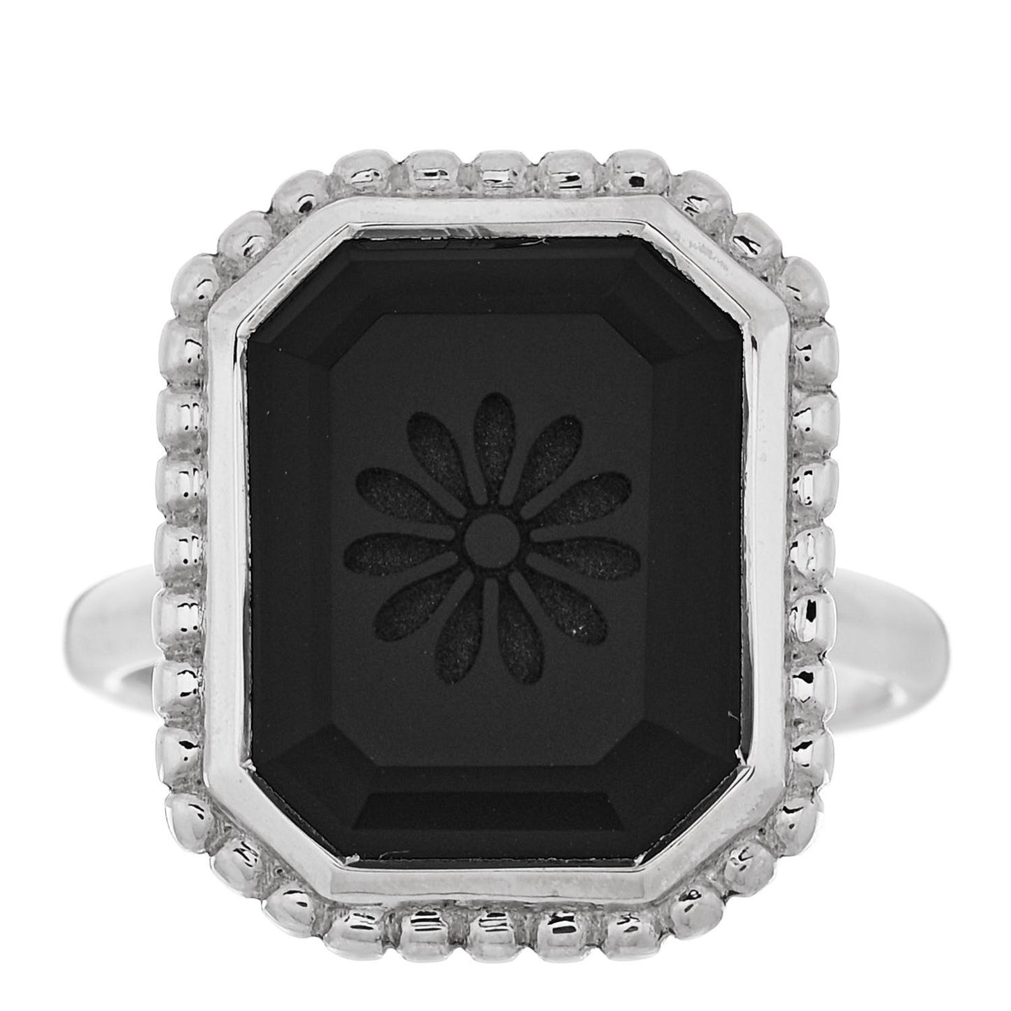 Sterling Silver Black Onyx Ziegfeld Daisy Ring 55 7.25
