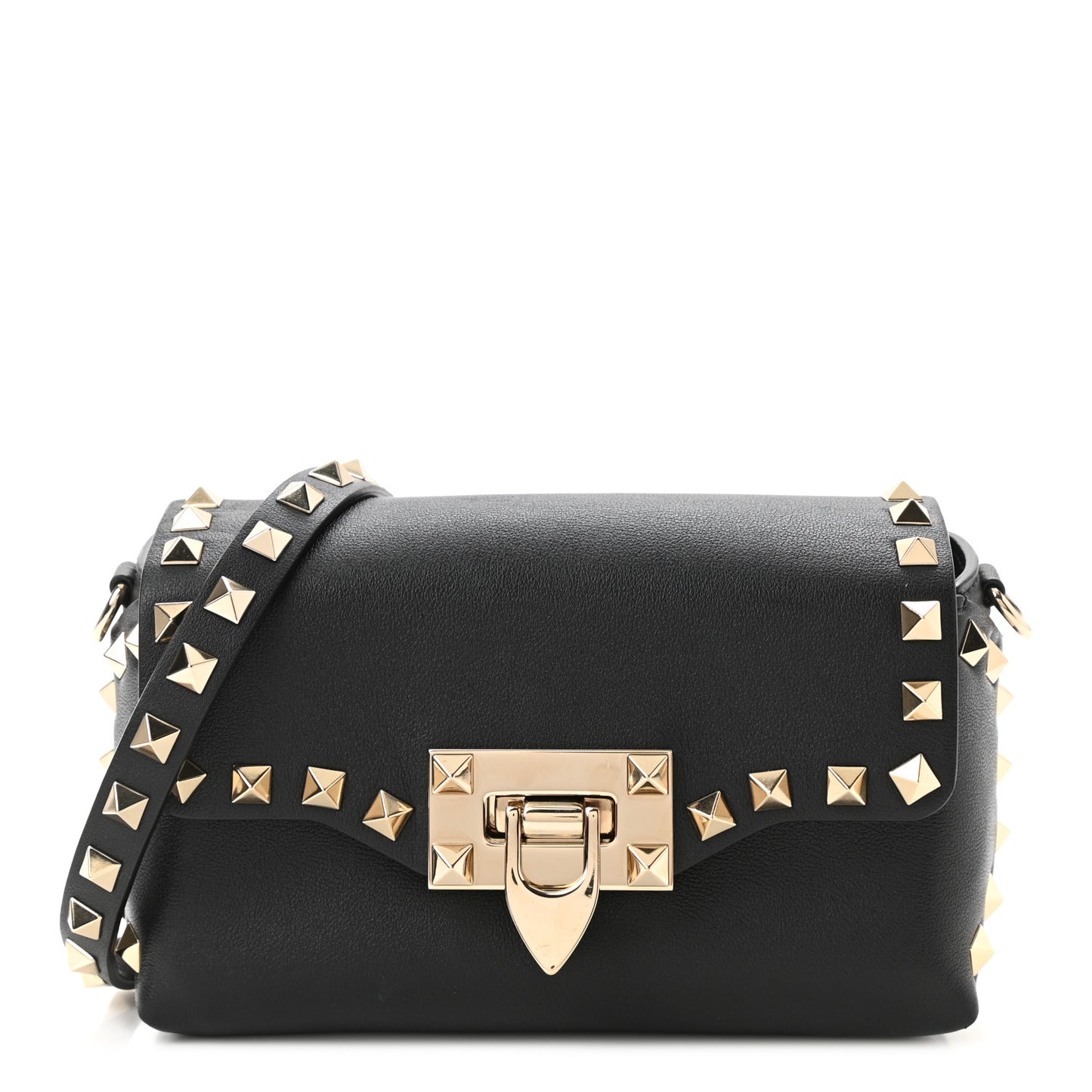 Vitello Mini Rockstud Crossbody Bag Black