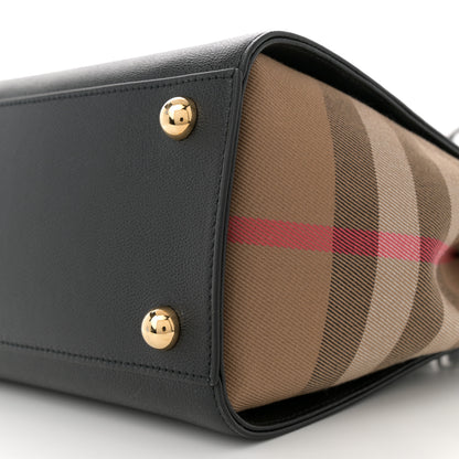 Burberry Calfskin Mega Check Small Banwell Tote Black 9 of 9