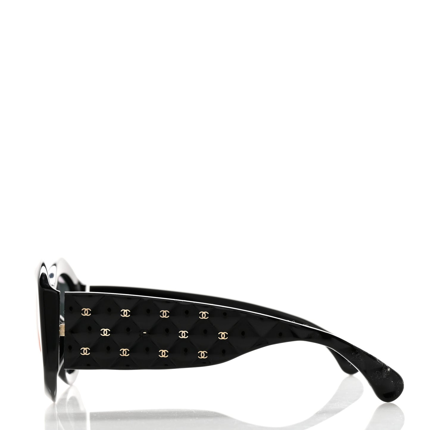 Acetate Quilted CC Sunglasses 5486-A Black