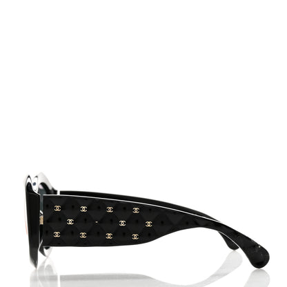 Chanel Acetate Quilted CC Sunglasses 5486-A Black 3 of 8