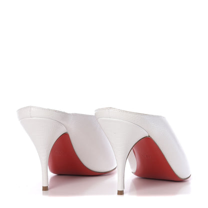 Christian Louboutin Calfskin Lizard Embossed Quart 80 Mules 40.5 White 4 of 10