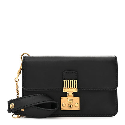 Christian Dior Calfskin Dioraddict Wristlet Clutch Black 1 of 8